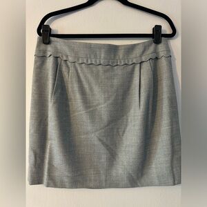 JCREW grey scalloped mini skirt (Size 12)